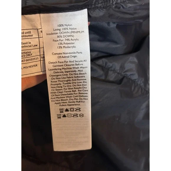 Eddie Bauer Down Black Hooded Puffer Coat Jacket Parka Size L - Picture 5 of 9